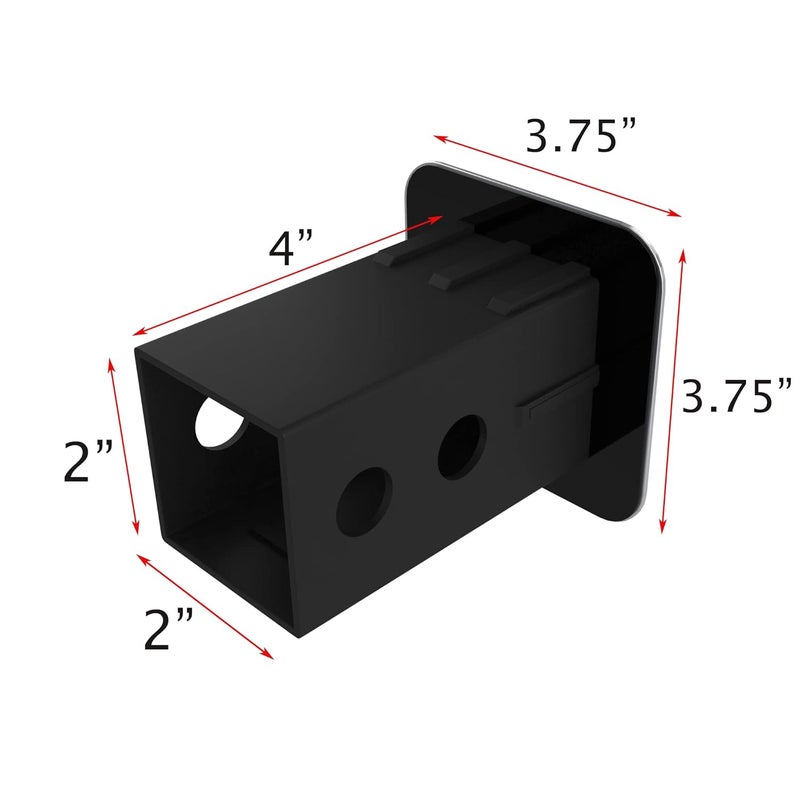 eVerHITCH 2 Inch Trailer Hitch Cover Plug with Metal American Black Flag Fit for Any 2" Hitch Receivers - Image 3